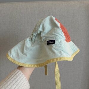 Patagonia Baby Sun Hat - Light Blue, Orange, and Yellow 3-6 Mo Like New!